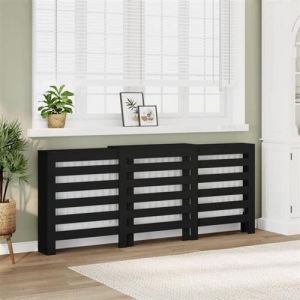 VidaXL Cache radiateur noir 205x21,5x83,5 cm bois d ingénierie
