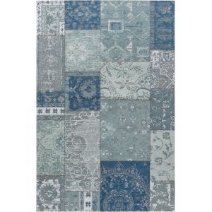 Image de Benuta Tapis Poil Ras Vintage Frencie Patchwork Bleu/Gris 160x235 Cm - Tapis Poil Court Design Moderne