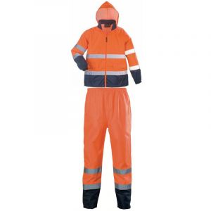 Coverguard Ensemble de pluie haute visibilit&eacute; HI WAY Orange / Marine XL