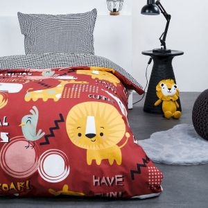 Image de Decoratie Housse de couette Kids Happy Savane + 1 taie 100% coton 57 fils