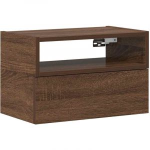 VidaXL Table De Chevet Murale Chêne Marron 45x26x28,5 Cm