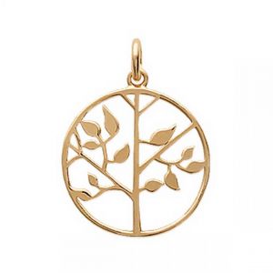 Pendentif femme arbre de vie plaqu&eacute; or - YW3UZ00
