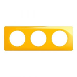 Legrand Plaque Céliane 3 postes - Jaune Safran emballage GD