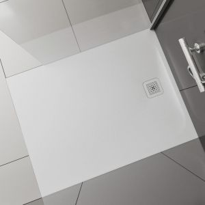 Laufenn Receveur de douche rectangulaire PRO, bonde côté court 1200 x 1000 x 33 mm blanc mat