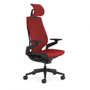 Steelcase Gesture, chaise de bureau ergonomique avec accotoirs &agrave; 360&deg;, soutien lombaire 3D Live Back et t&ecirc;ti&egrave;re r&eacute;glable Scarlet/Red