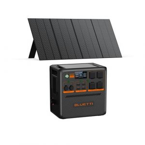 BLUETTI AC240P IP65 Générateur Électrique avec Panneau Solaire PV350, 1843Wh Batterie LiFePO4 de Secours, 4 Sorties CA 2400W (3600W Pic),Modèles améliorés BLUETTI AC240