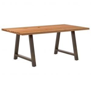 VidaXL Table À Manger Marron Clair Bois De Chêne Massif Rectangulaire