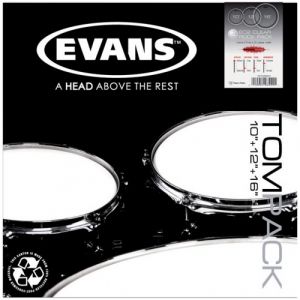 Image de Evans TPEC2SCLRR - PACK PEAUX EC2S 10/12/16 TRANSPARENTE ROCK PINSTRIPE