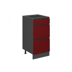Meuble Cuisine R-Line, 40 Cm J-Shape, Avec Tiroirs, Sans Plan De Travail, Rouge, Vicco