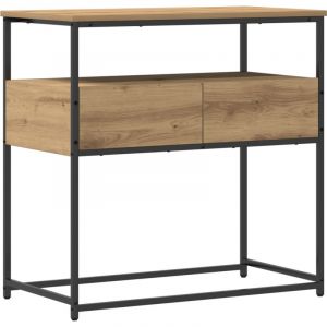 VidaXL Table Console avec tiroir chêne artisanal 75 x 40 x 75 cm