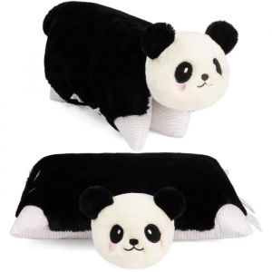Brubaker Coussin en Peluche Panda - 2 en 1 Peluche et Coussin en Peluche - 40 x 30 cm Panda en Peluche - Noir Blanc