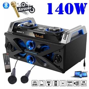 Boost KARAOKE SOUNDBOX HIFI 140W + 2 MICROS + CÂBLE PC PA SONO DJ MIX soirée dansante anniversaire bar discours club sportif