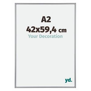 Image de Yd. - Your Decoration - A2 42x59.4 cm - Cadres Photos en Plastique Avec Verre Plexiglas - Excellente Qualité -Argent - Cadre Decoration Murale