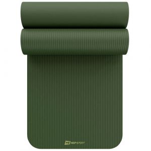 Hop-Sport Tapis de fitness 190 x 60 x 1,5 cm, tapis de yoga - ménageant les articulations & antidérapant, tapis de pilates en mousse NBR avec sangle de transport, Épinette sauvage