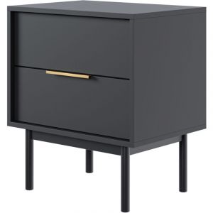 Selsey VIVIARO - Table de chevet avec 2 tiroirs - 54 cm - noir