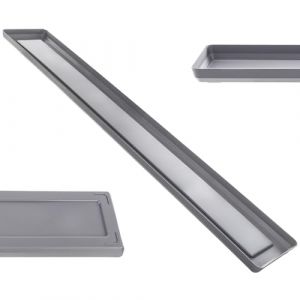 Kadax - Support Pot De Fleurs 80cm Plateau Rectangulaire Plastique Anthracite