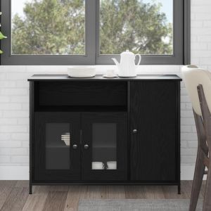 VidaXL Buffet Ch&ecirc;ne noir 100 x 35 x 75 cm Bois d'ing&eacute;nierie