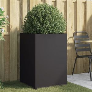 VidaXL Jardinière noir 52x48x75 cm acier laminé à froid