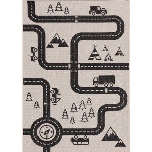 Tapis chambre d'enfant Yellow Tipi Car Road