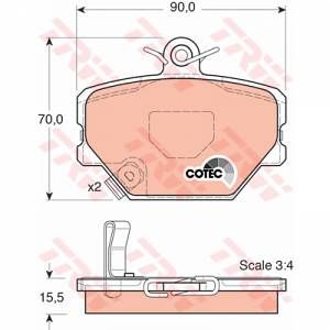 Trw Jeu de 4 plaquettes de frein à disque GDB1365 d'origine