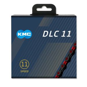 KMC X11 SL DLC Super Light Chaîne 11-fois, black/red 118 Maillons Chaînes