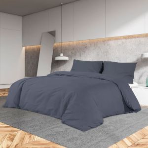 Image de VidaXL Ensemble de housse de couette Anthracite 200x200 cm Microfibre135944