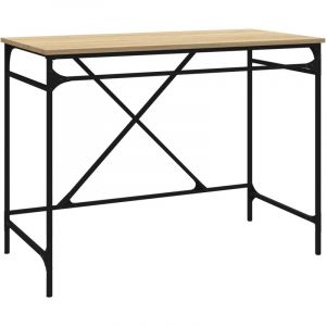 VidaXL Bureau en fer contreplaqué chêne Sonoma 100x50x75cm