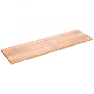 VidaXL Dessus de table marron clair 200x60x4 cm bois chêne traité Light brown
