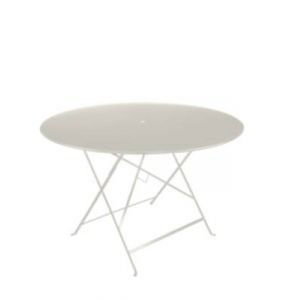 Fermob Table pliante Bistro / Ø 117 cm - Trou parasol gris en métal