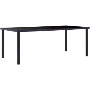 Furniture Limited - Table &agrave; manger Noir 200x100x75 cm Verre - black