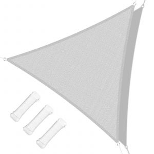 Voile D'ombrage Triangulaire Gris Clair 3.6x3.6x3.6m Pour Terrasse, Jardin, Cour, Pergola