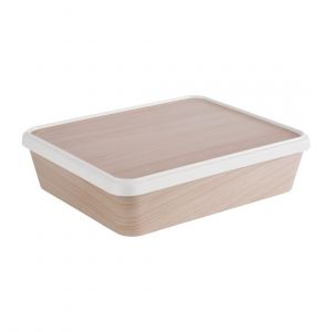 APS Bo&icirc;te-repas SERVING BOX L, 300 x 250 x 80 mm,blanc/beige