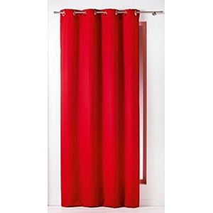 Rideau Oeillets en Polyester/Métal Rouge 280 x 140 cm