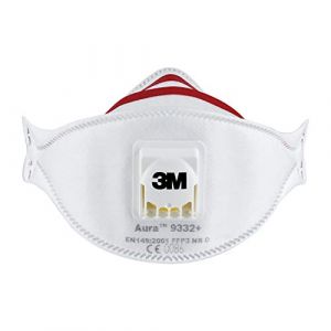 3M Masque aura 9332 anti-poussières pliable FFP3 avec soupape