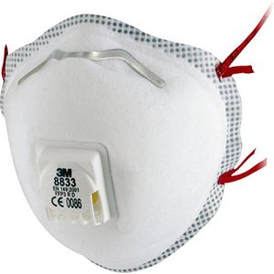 3M Masque antipoussière coque série Confort 8833 - FFP3, avec soupape Coolflow