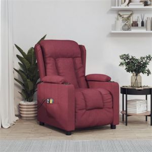 VidaXL Fauteuil électrique de massage Bordeaux Tissu