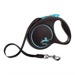 Flexi Laisse pour Chien Fle i BLACK DESIGN 5 m Taille M Bleu