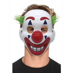 Smiffy's 50026 Masque de clown en PVC avec cheveux et élastique Unisexe Adulte, Bleu, Taille Unique