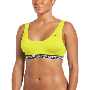 Nike Swim Logo Tape Scoop Neck Bikini Top Women, jaune M Maillots de bain