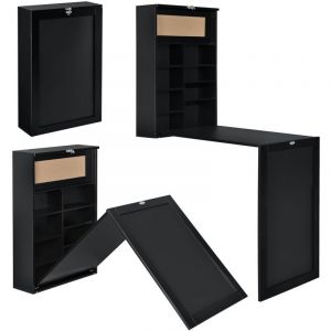 Image de Table Murale Pliable MDF 156 x 50 x 91,5 cm Noir