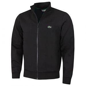 Lacoste Sweatshirt zippé homme regular fit en molleton gratté Taille XL Noir