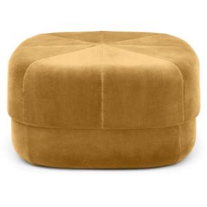 Normann Copenhagen Pouf Circus Large / Ø 65 cm - Velours jaune moutarde en tissu