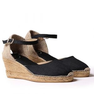 Espadrille en Lin pour Femme - CALDES - Noir, 40 EU