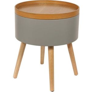 Image de Table d'Ap Rond Design "Coffre" 49cm Gris Prix