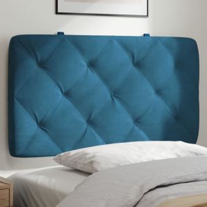 VidaXL Coussin De T&ecirc;te De Lit Bleu 80 Cm Velours