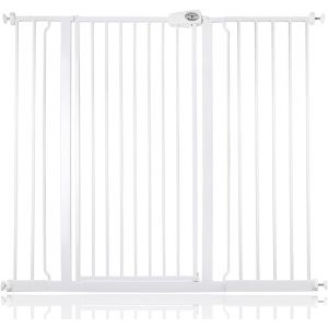 Bettacare Barrière Pour Enfants Et Chiens, Barrière Extra Haute De 104cm, Barrière De Sécurité Étroite À Pression Pour Escalier, 120,3cm - 127,9cm, Couleur Blanc