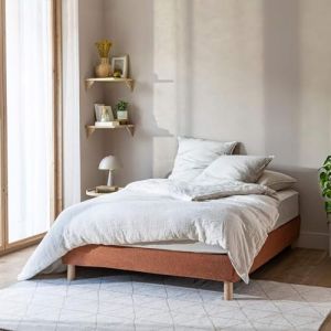 Terre de Nuit Cache-sommier Bouclette int&eacute;gral Terracotta 140x190