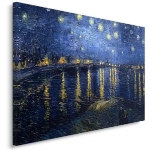 Image sur toile, Reproduction du tableau de V. van Gogh - Nuit étoilée - 90x60