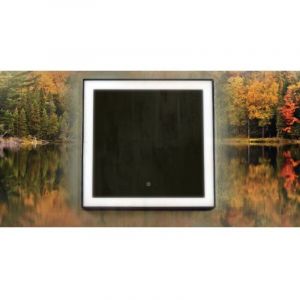 Miroir carr&eacute; 60x60 cm avec lumi&egrave;re LED et d&eacute;tecteur tactile--