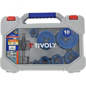 Tivoly Mallette de 10 pièces 7 scies cloches bi-métal cobalt 8% Ø 119 à 68mm + 2 pilotes + 1 clé Allen - XT505270002
